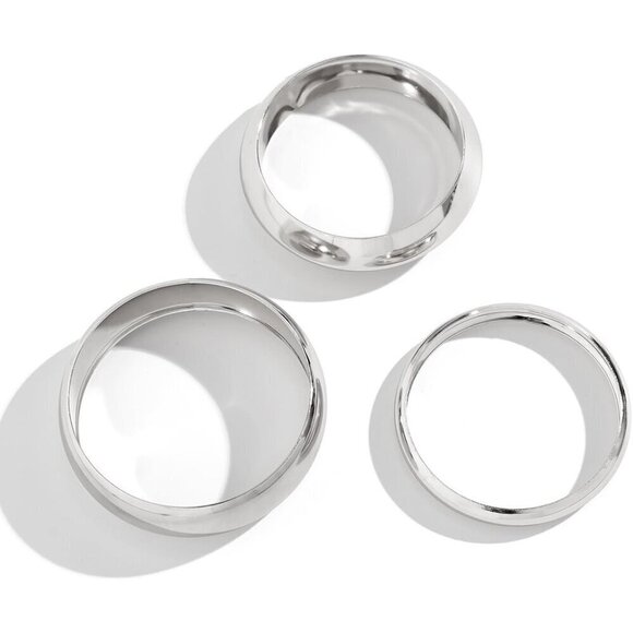 Women Metal Stackable Boho Indian silver Bangles Bracelet Stack Non Tarnish - Picture 6 of 8